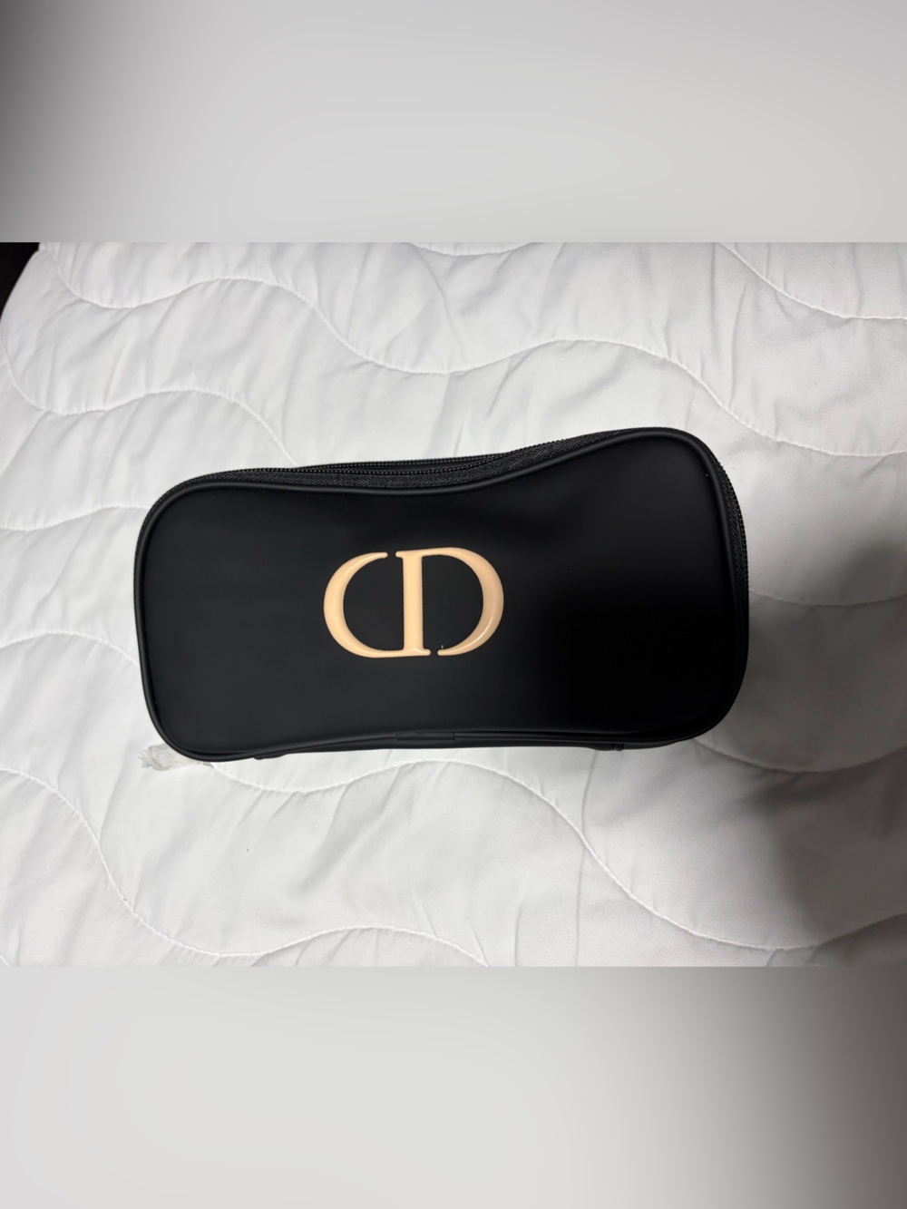 Christian Dior Large Black cosmetic makeup toiletry bag NWOB